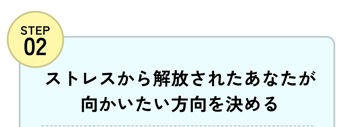 Step02ストレスから解放されたあなたが向かいたい方向を決める